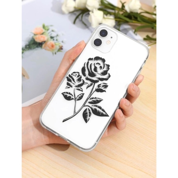 Black Rose Print iPhone 11 Pro Max Case 🖤 - Picture 3 of 17